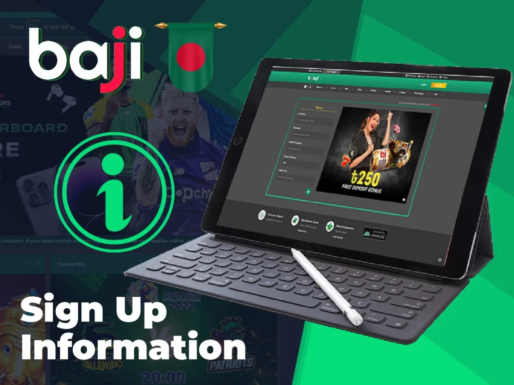 Sign up information